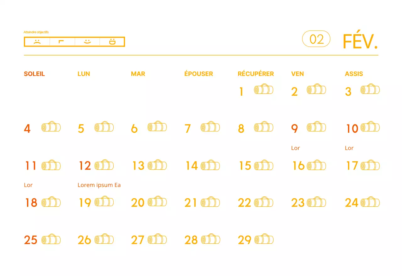 Calendriers orange à distribuer lors de la promotion de votre studio de yoga