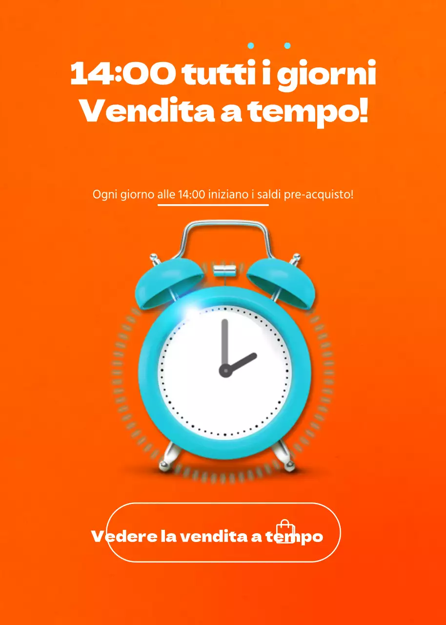 Vendita a tempo ogni giorno alle 14:00!