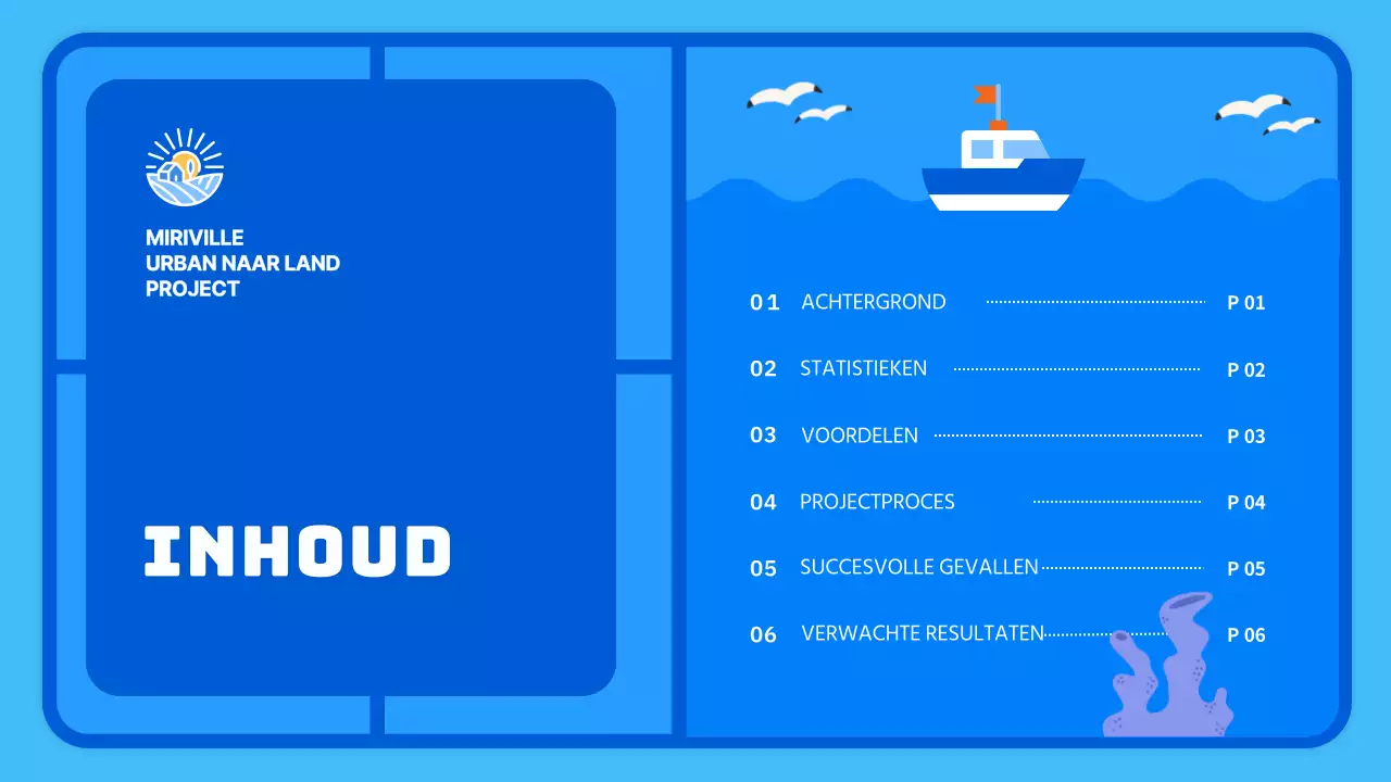 Lichtblauw schattig speelgoed-stijl boerendorp zakelijk voorstel