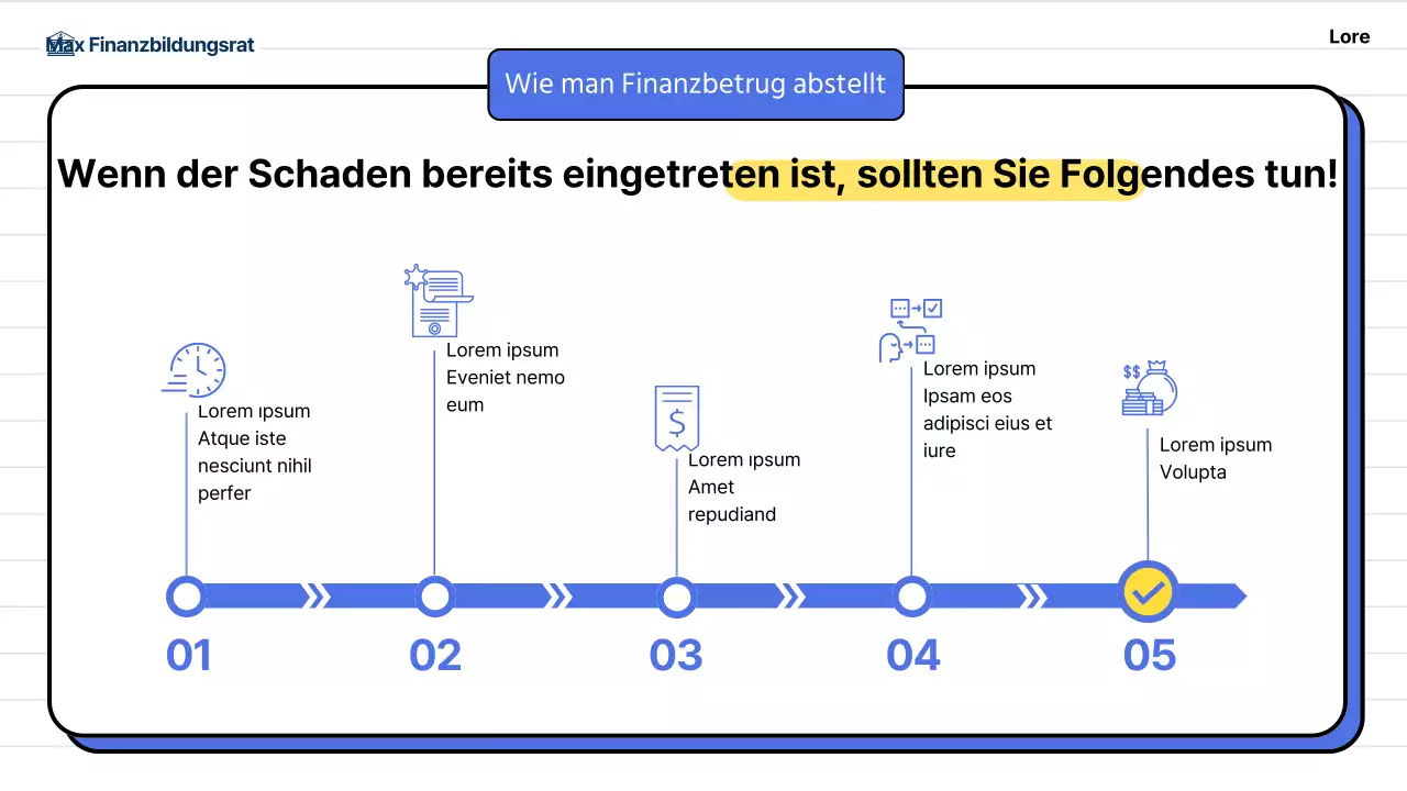 Schulung zur Prävention von Finanzbetrug für Erwachsene mittleren Alters in Blau