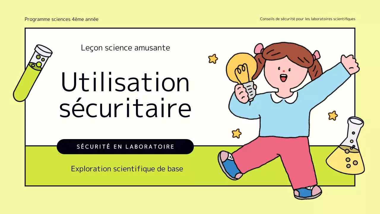 Conseils de sécurité pour les laboratoires scientifiques en chartreuse et en jaune