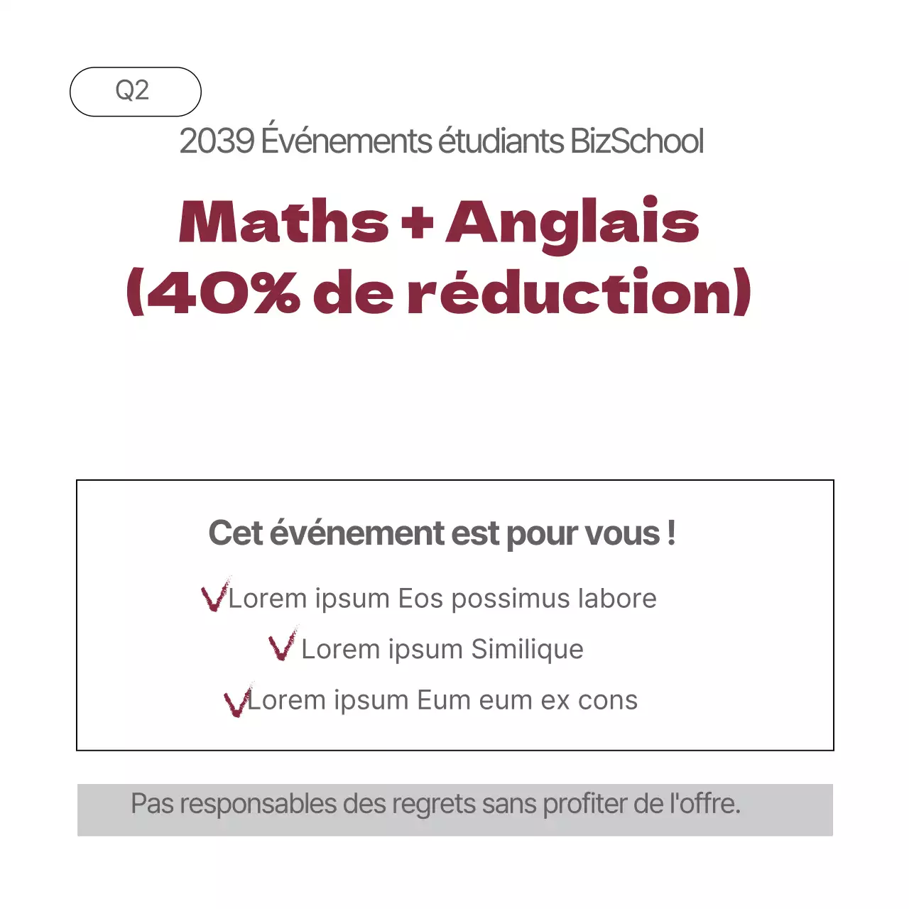 Evénements pour les étudiants