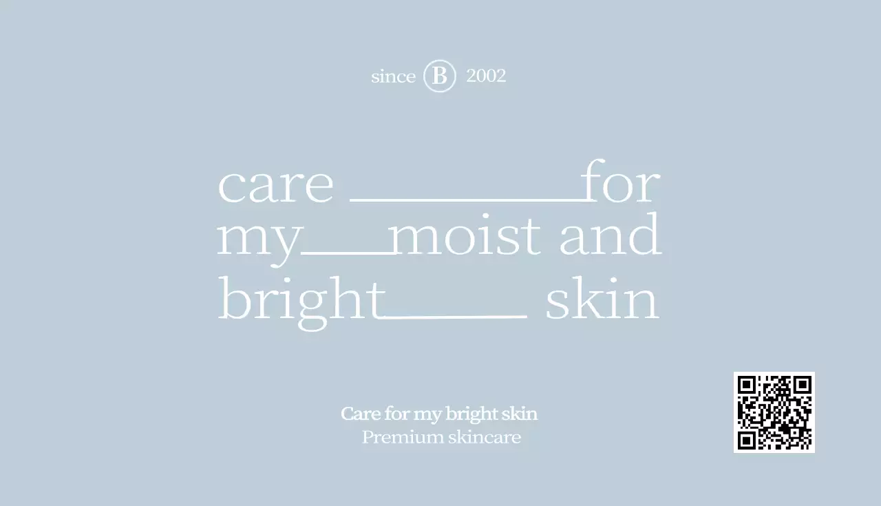 青 シンプル スキンケア 名刺