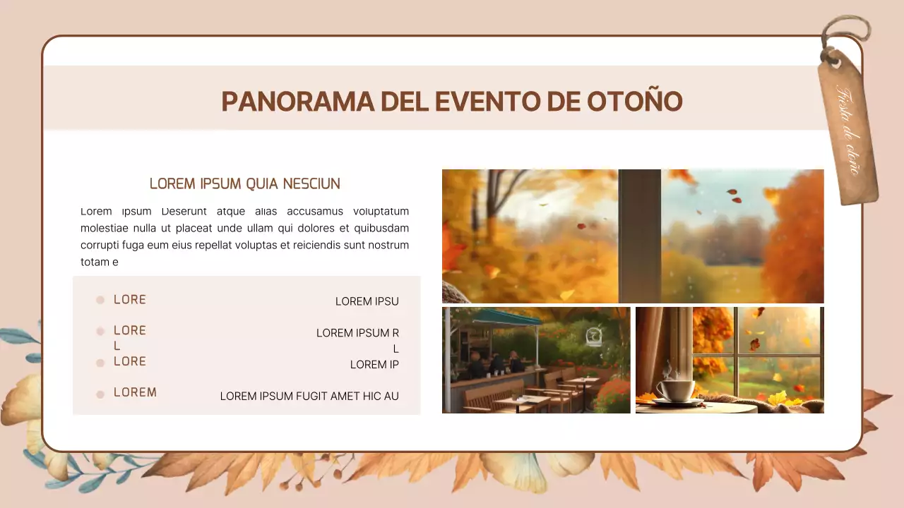 Su guía de eventos otoñales naranjas y naturales