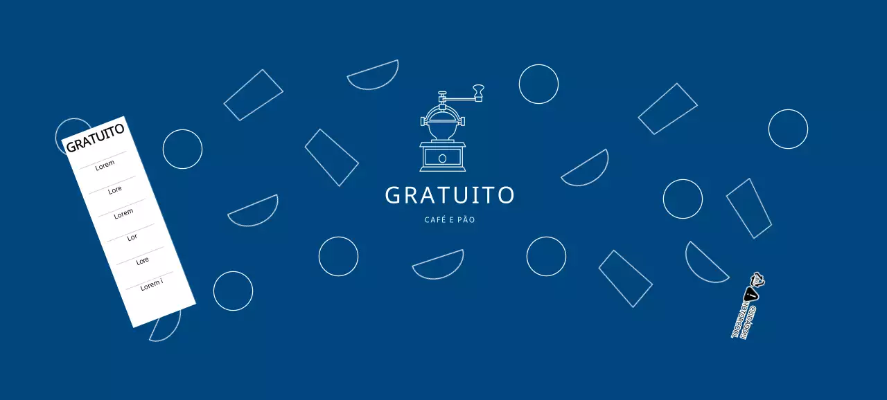 Copos de papel para café modernos com um padrão azul