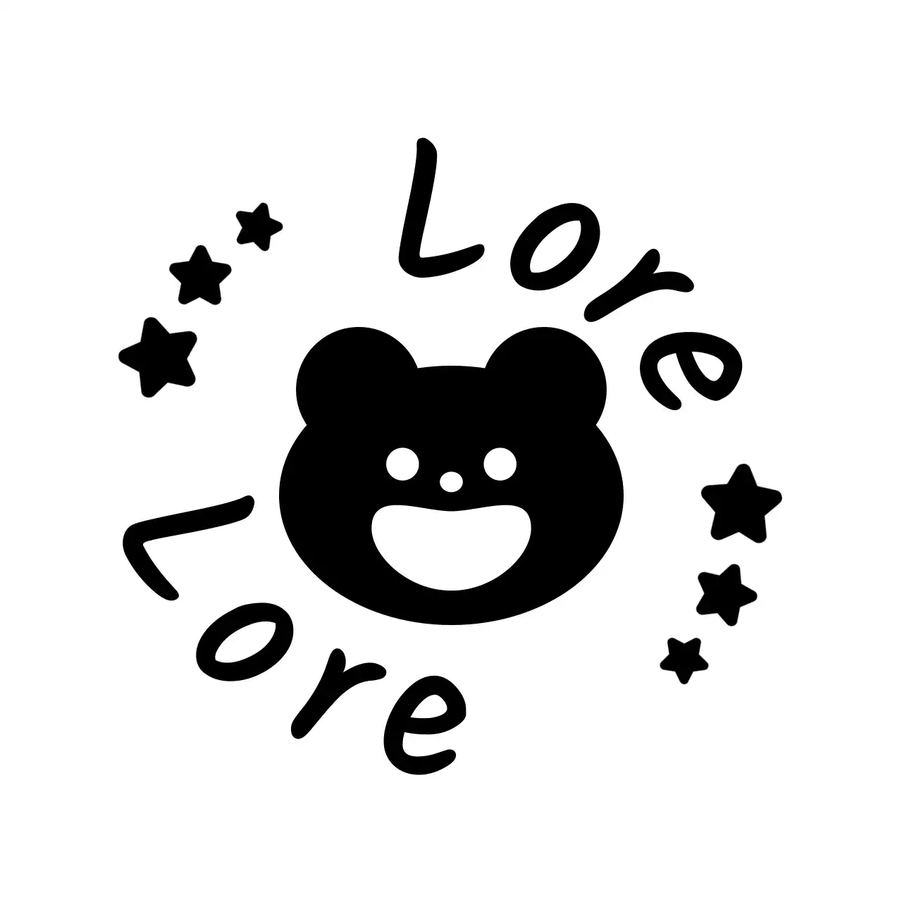 Sello de felicitación con un simpático personaje animal negro