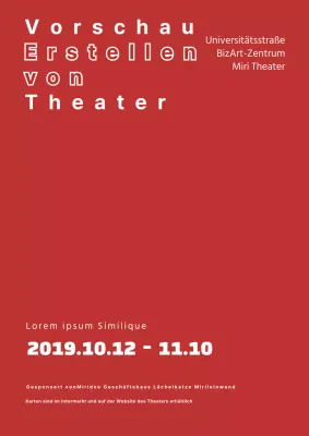 Einfaches Gig-Poster mit rotem und weißem Text