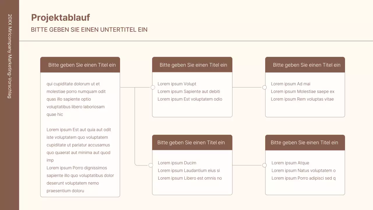 Ein Business-Konzept-Kit mit minimalistischen und einfachen Linien in Braun.