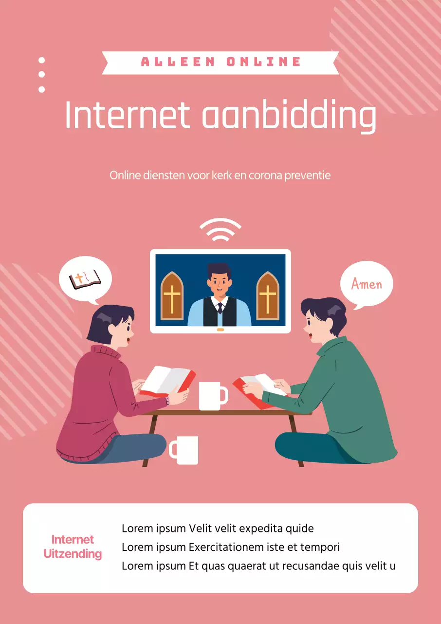 Roze Illustratie Corona Preventie Kerkgids