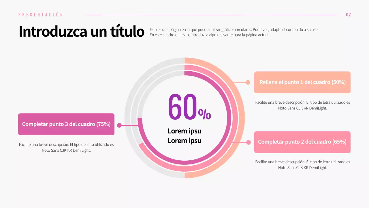 Presentación de distintos diseños con conceptos gráficos de degradado rosa