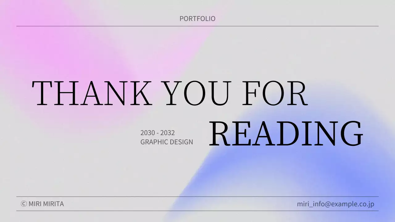 カラフル シンプル デザイン ポートフォリオ プレゼンテーション