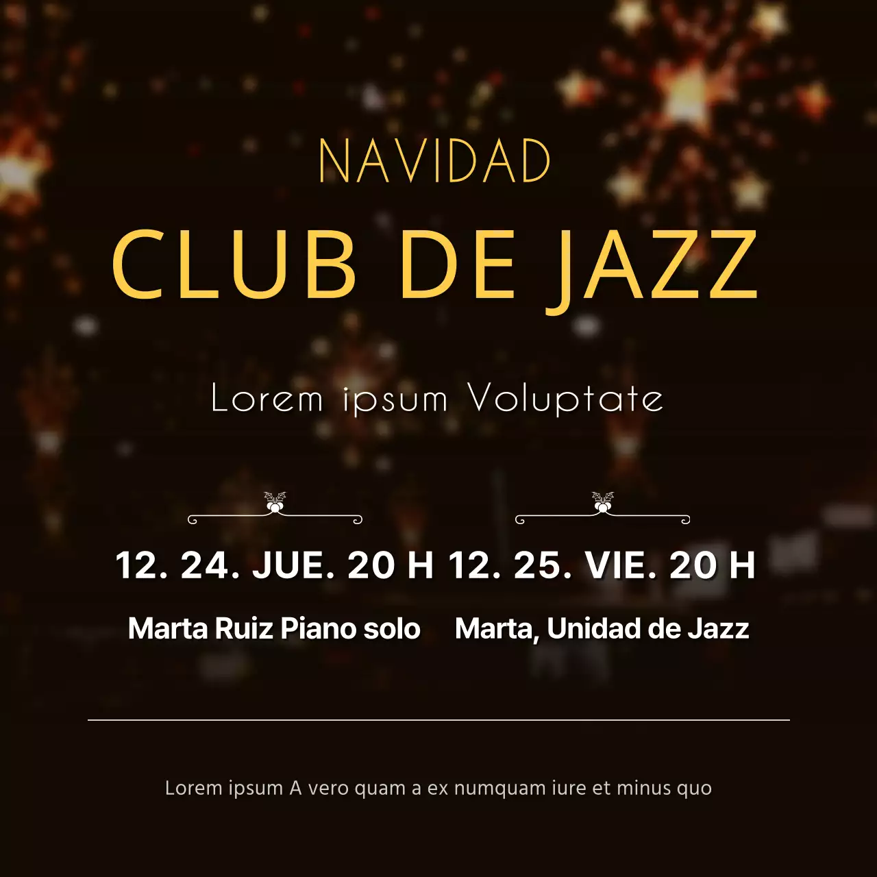 Cuadrados navideños para redes sociales en negro