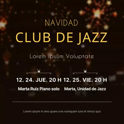 Cuadrados navideños para redes sociales en negro