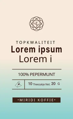 Hemelsblauw geïllustreerd pepermunt theelabel