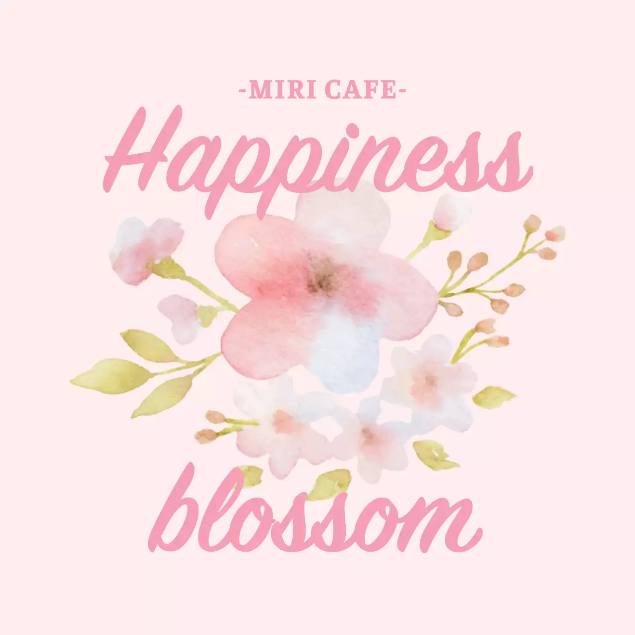 Keurig lente café label met roze illustratie