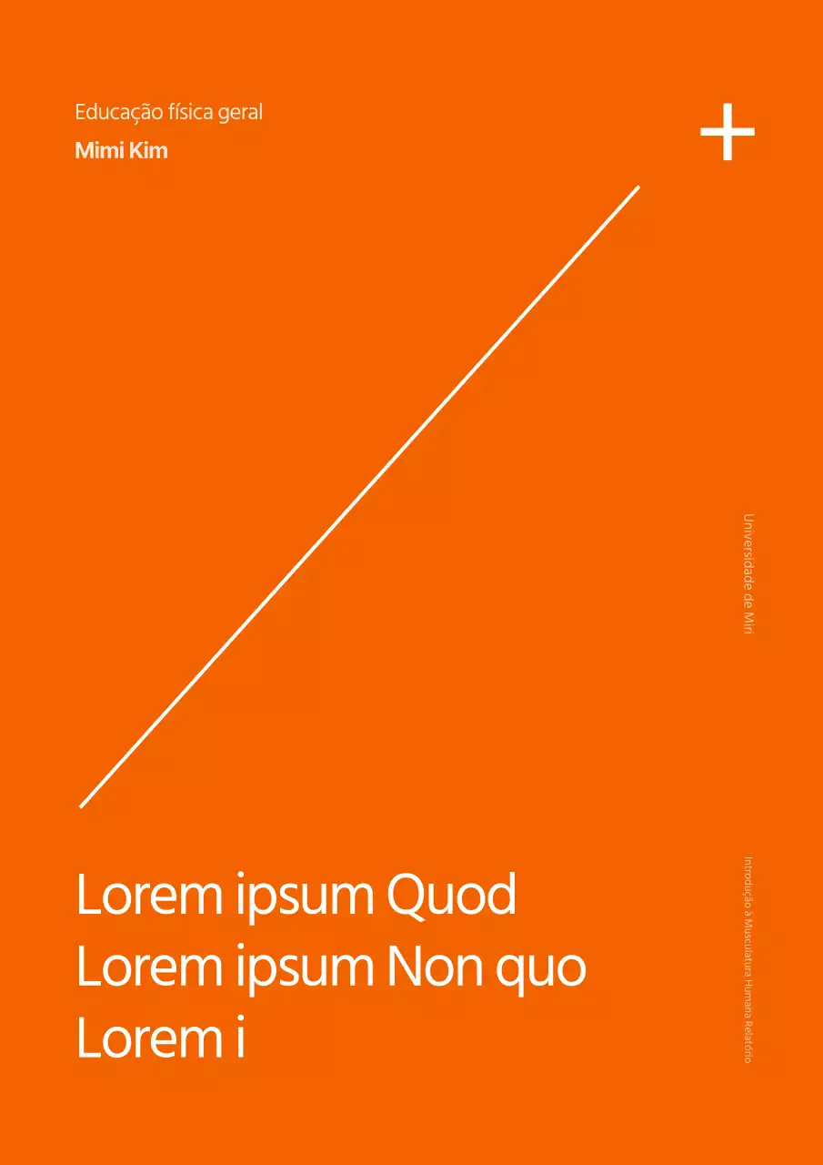 Capa de relatório simples e limpa em cor de laranja