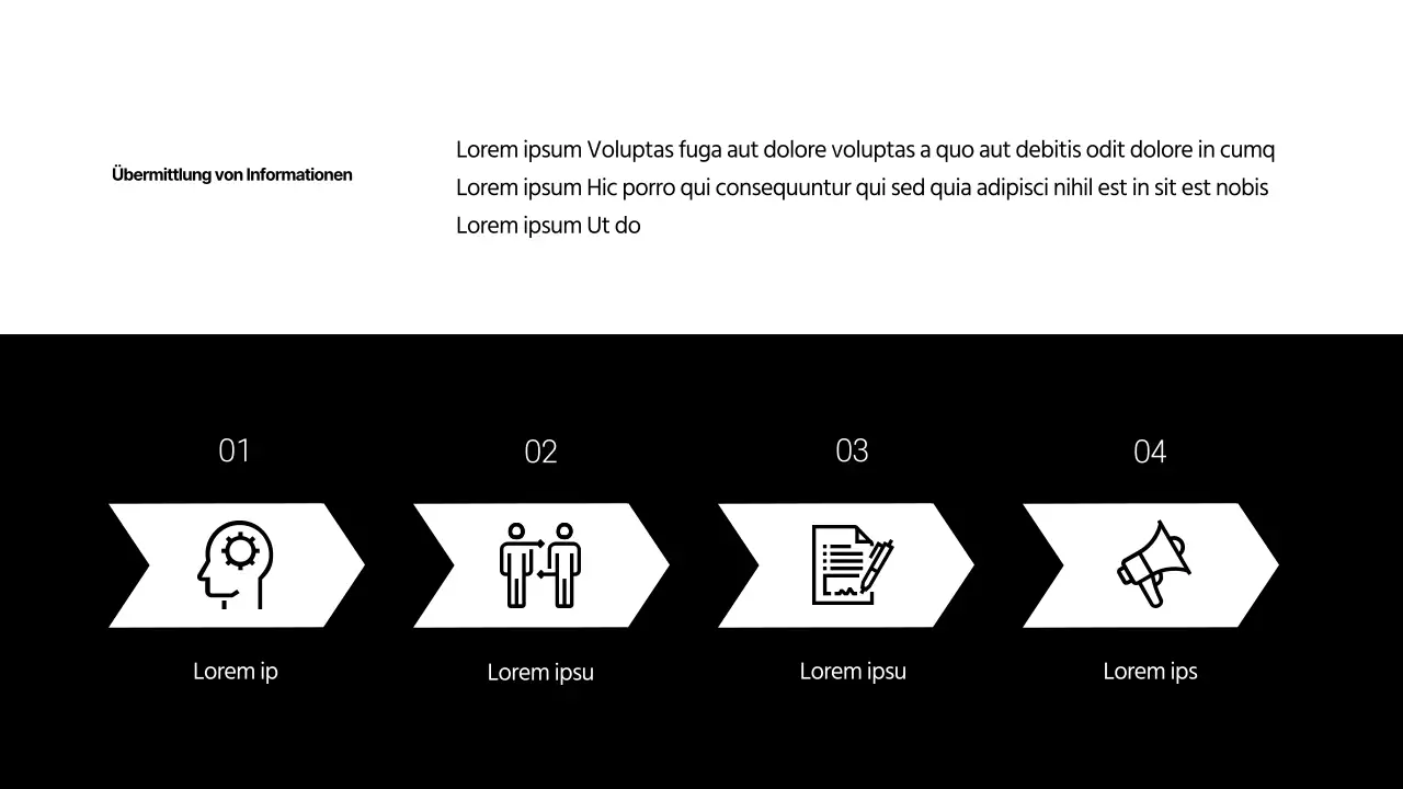 Infografik zum Projektmanagement mit einem Schwarz-Weiß-Konzept