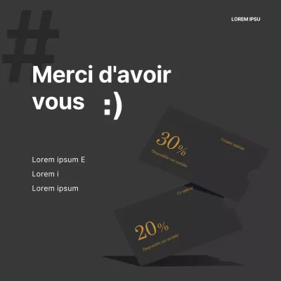 Bannière d'événement avec coupon surligné en noir et blanc