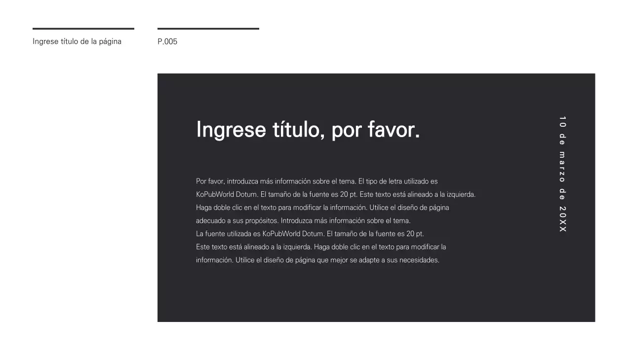 Una presentación chic