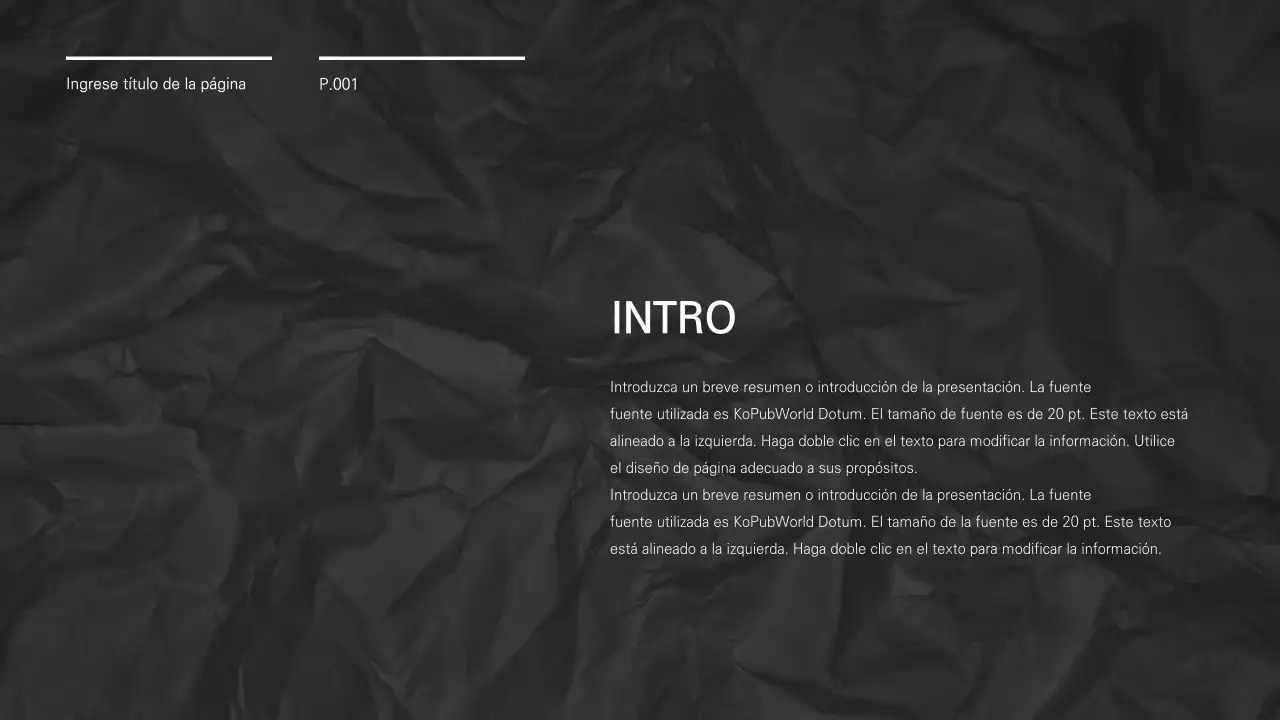 Una presentación chic