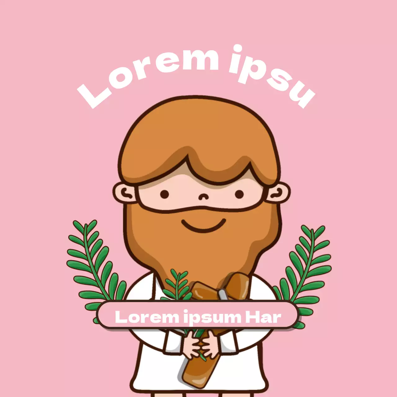 Illustration d'un personnage rose église