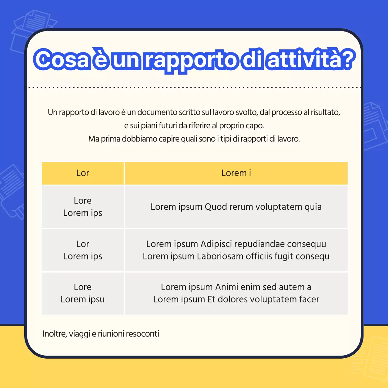 Una semplice piattaforma di onboarding blu e gialla per i nuovi assunti