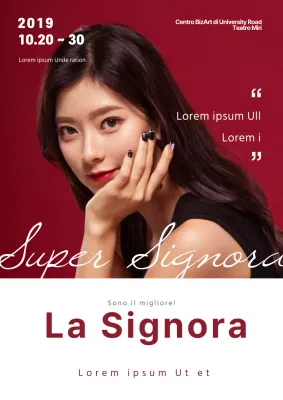 Promuovete un concerto di classe con una foto di un'attrice in bianco e rosso