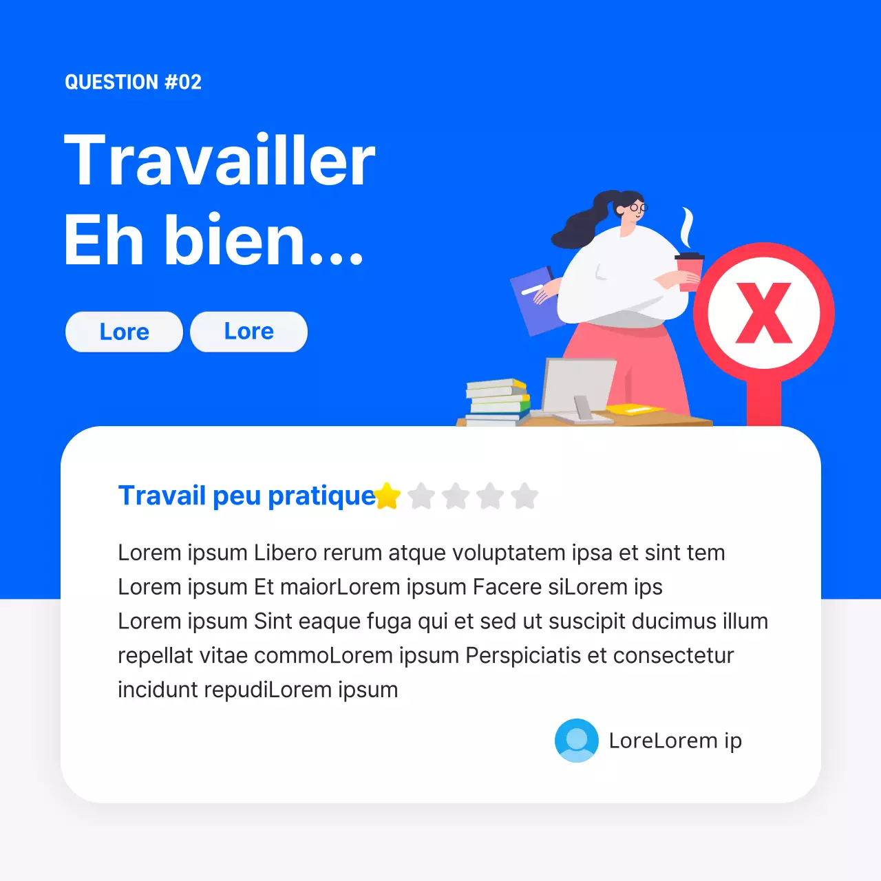 Carte de débat sur le lieu de travail bleue et propre Conception de l'information