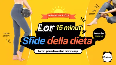 Sfida alla dieta di Capodanno Miniatura di YouTube con colore di sfondo giallo