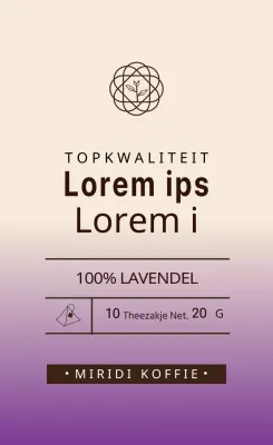 Paars Geïllustreerd Cafe Lavendel Theelabel