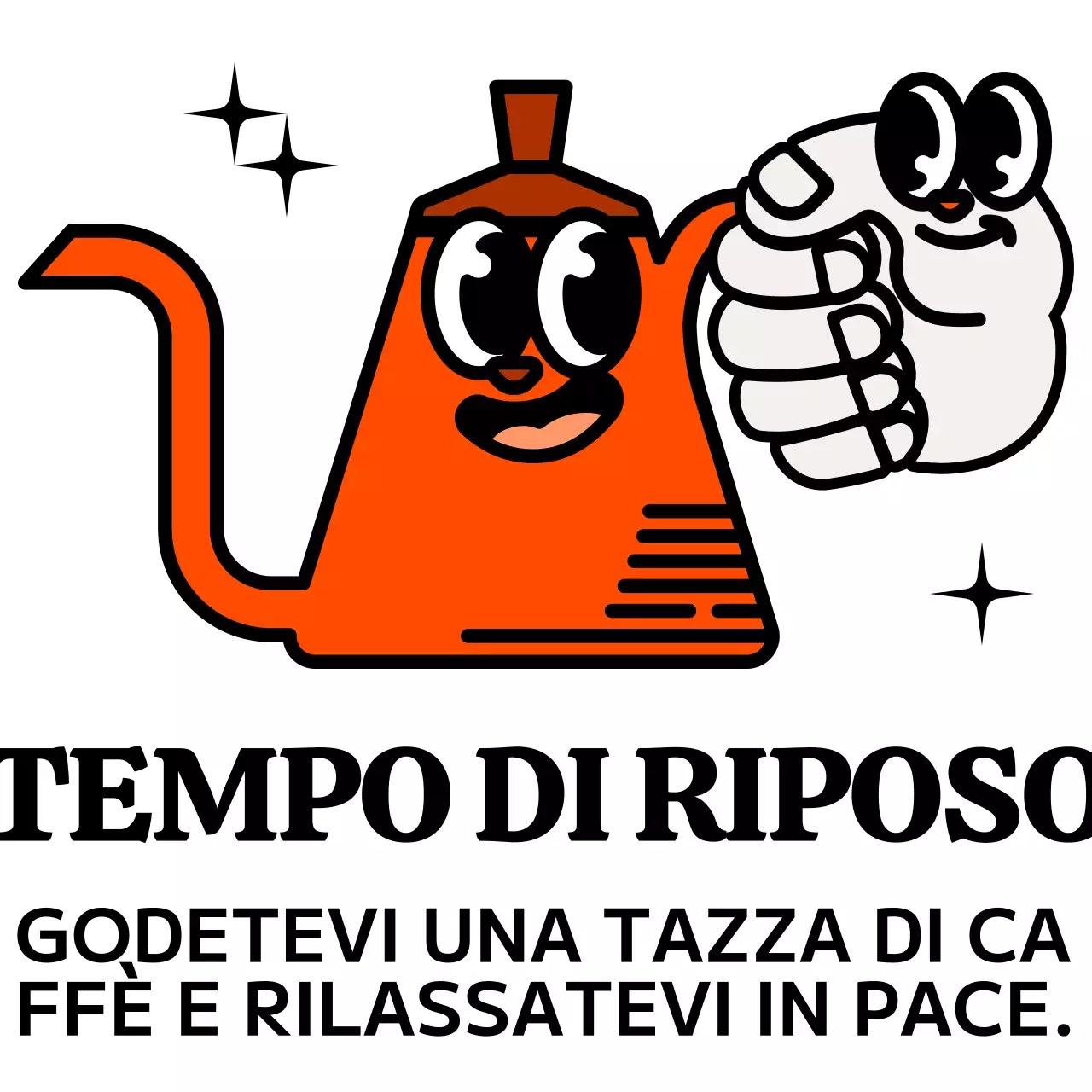 Combinazione di caratteri e testo di caffettiera carina e alla moda in nero e rosso Stile logo per la promozione di caffè e promozioni