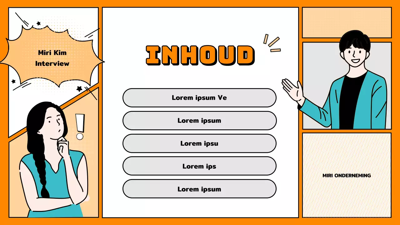 Eenvoudige oranje vraag-en-antwoordpresentatie