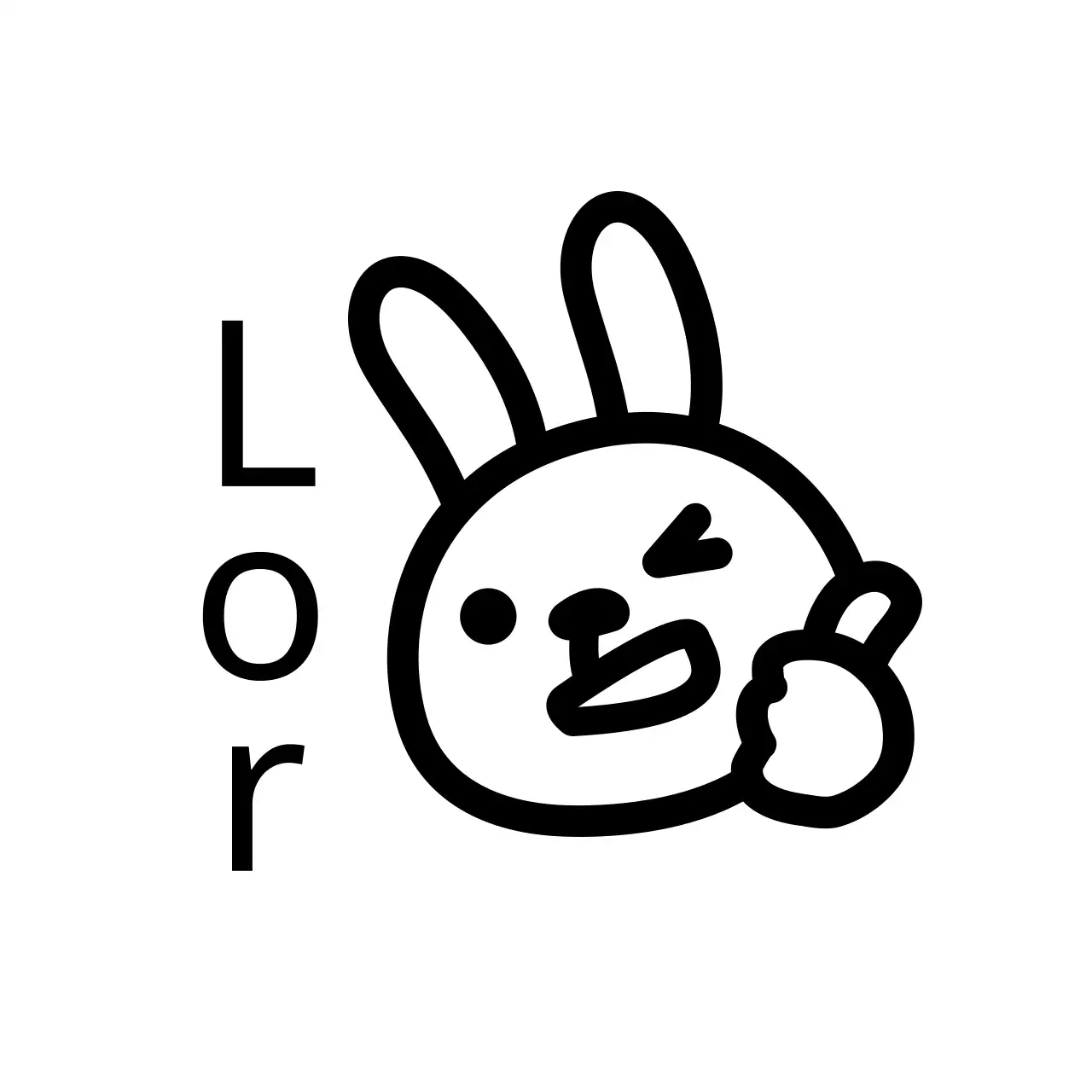 Un compliment simple avec l'illustration d'un lapin noir