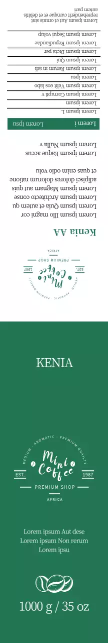 Papel de regalo en grano de café verde