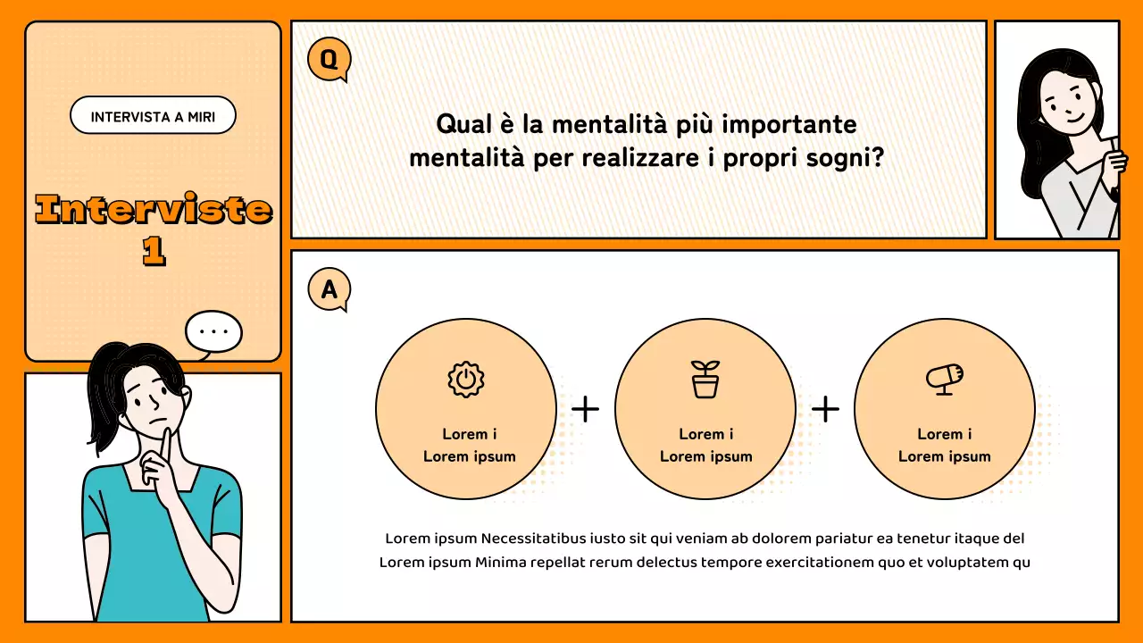 Semplice presentazione arancione con domande e risposte