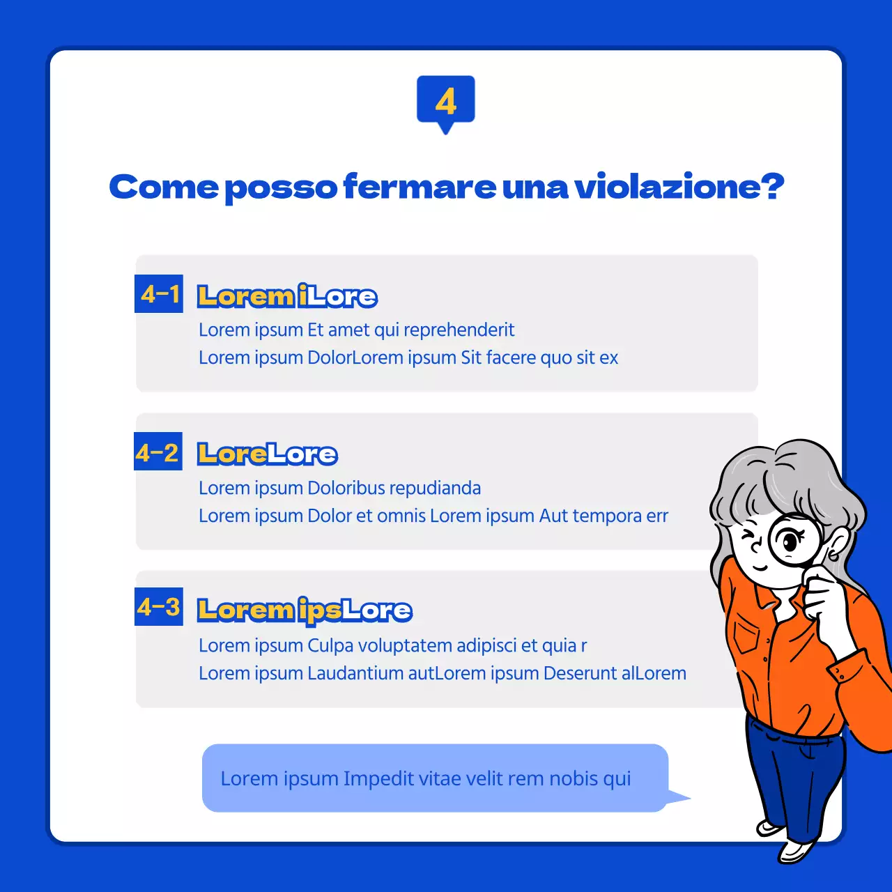 Scavare nella proprietà intellettuale blu e arancione