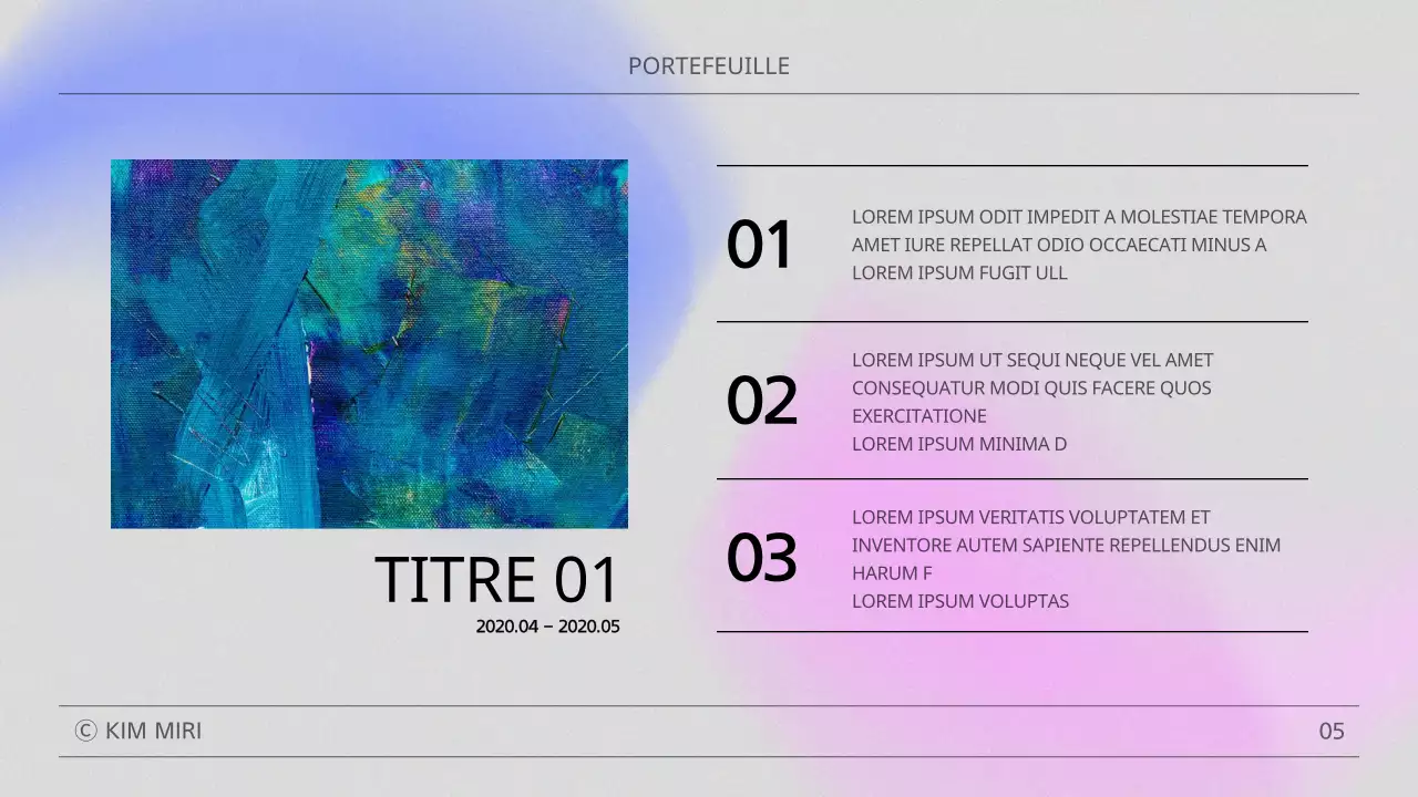 Un portefeuille moderne en rose et bleu