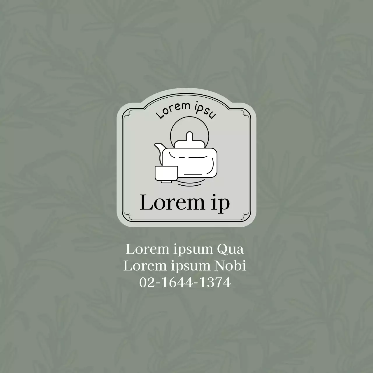 Illustration verte Café Tea Teahouse Promotion