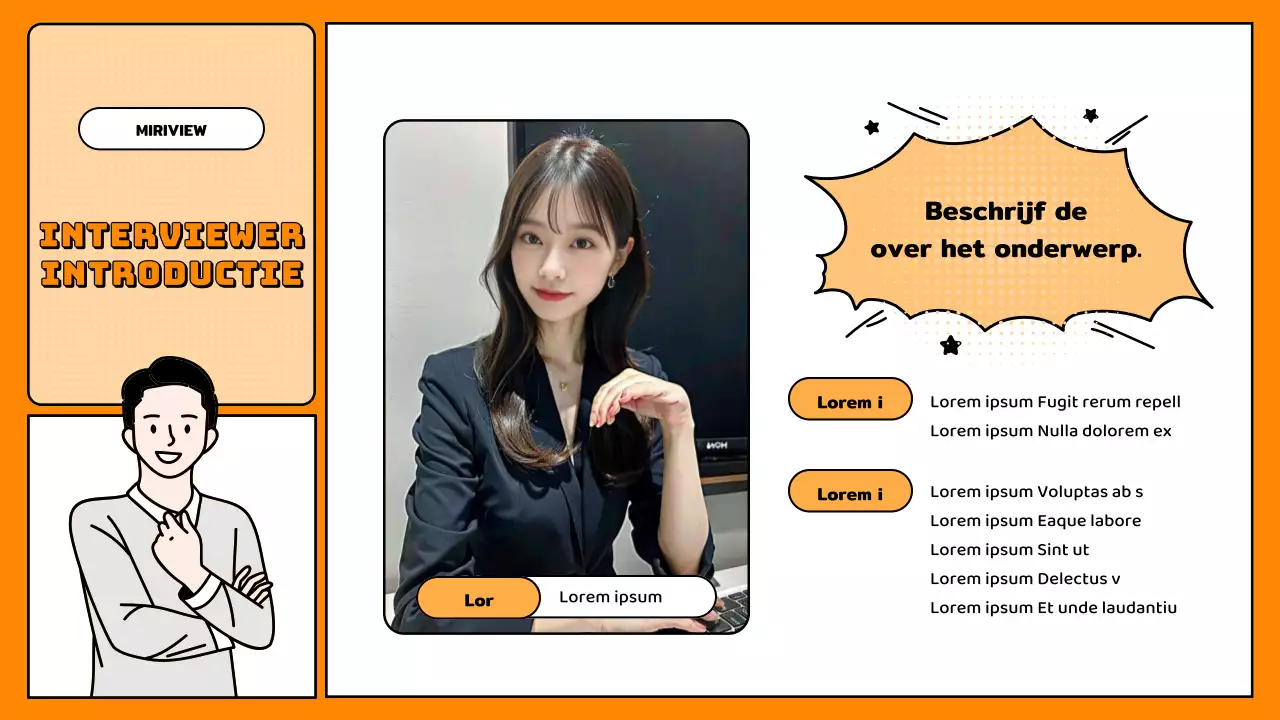 Eenvoudige oranje vraag-en-antwoordpresentatie