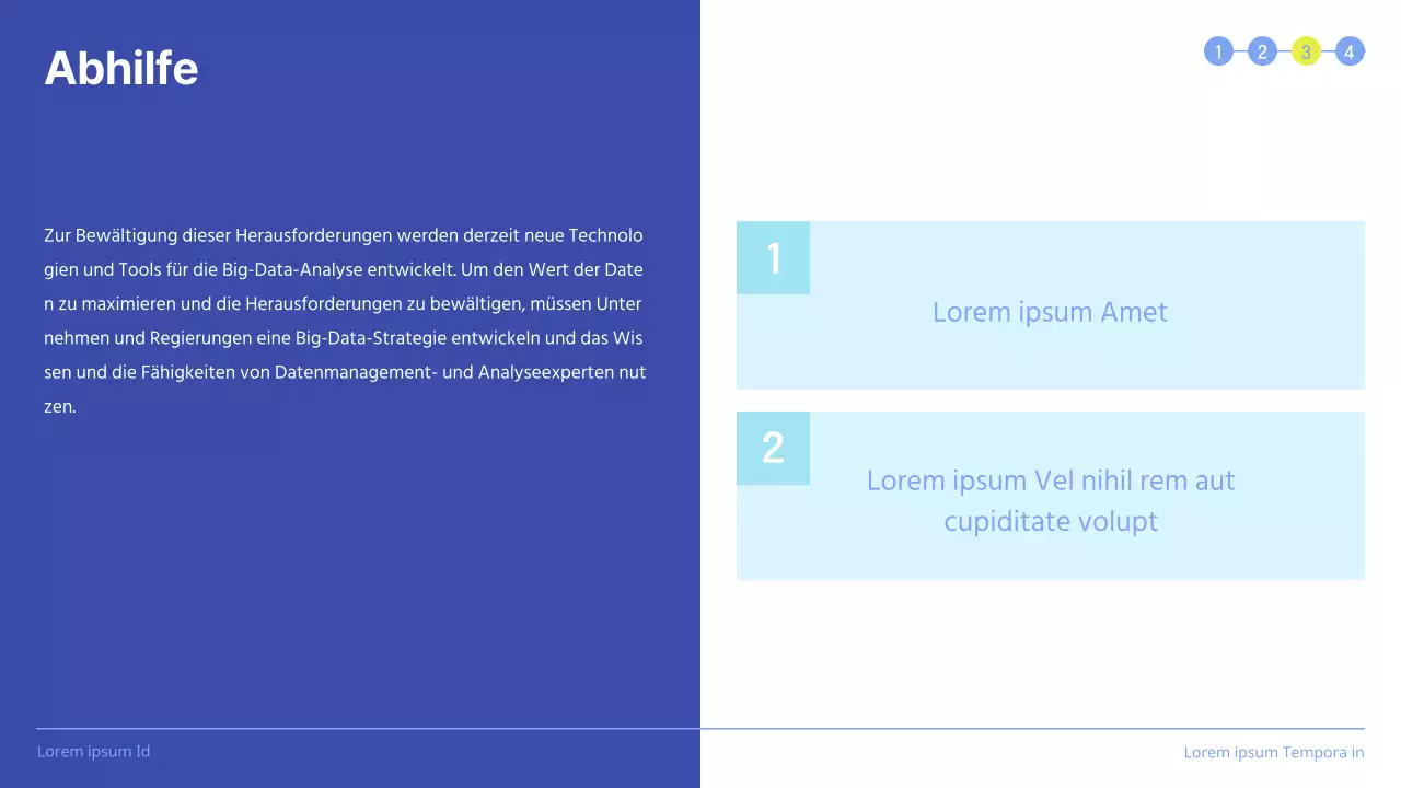 Saubere Präsentation der Leistungsbewertung mit blau hervorgehobenen Quadraten
