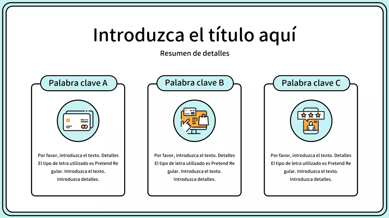 Resalte las palabras clave con un estilo de línea simple en amarillo y menta