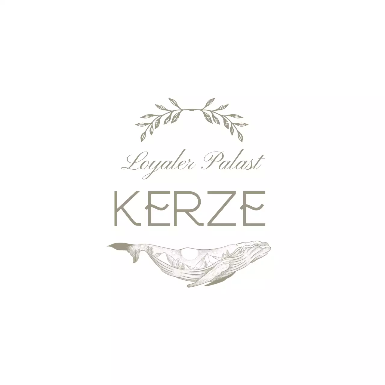 Kerze mit taupefarbener Farbe und luxuriöser Textillustration