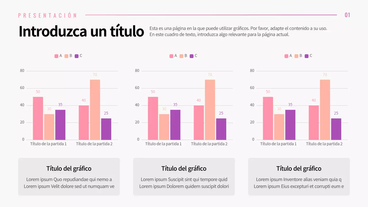 Presentación de distintos diseños con conceptos gráficos de degradado rosa