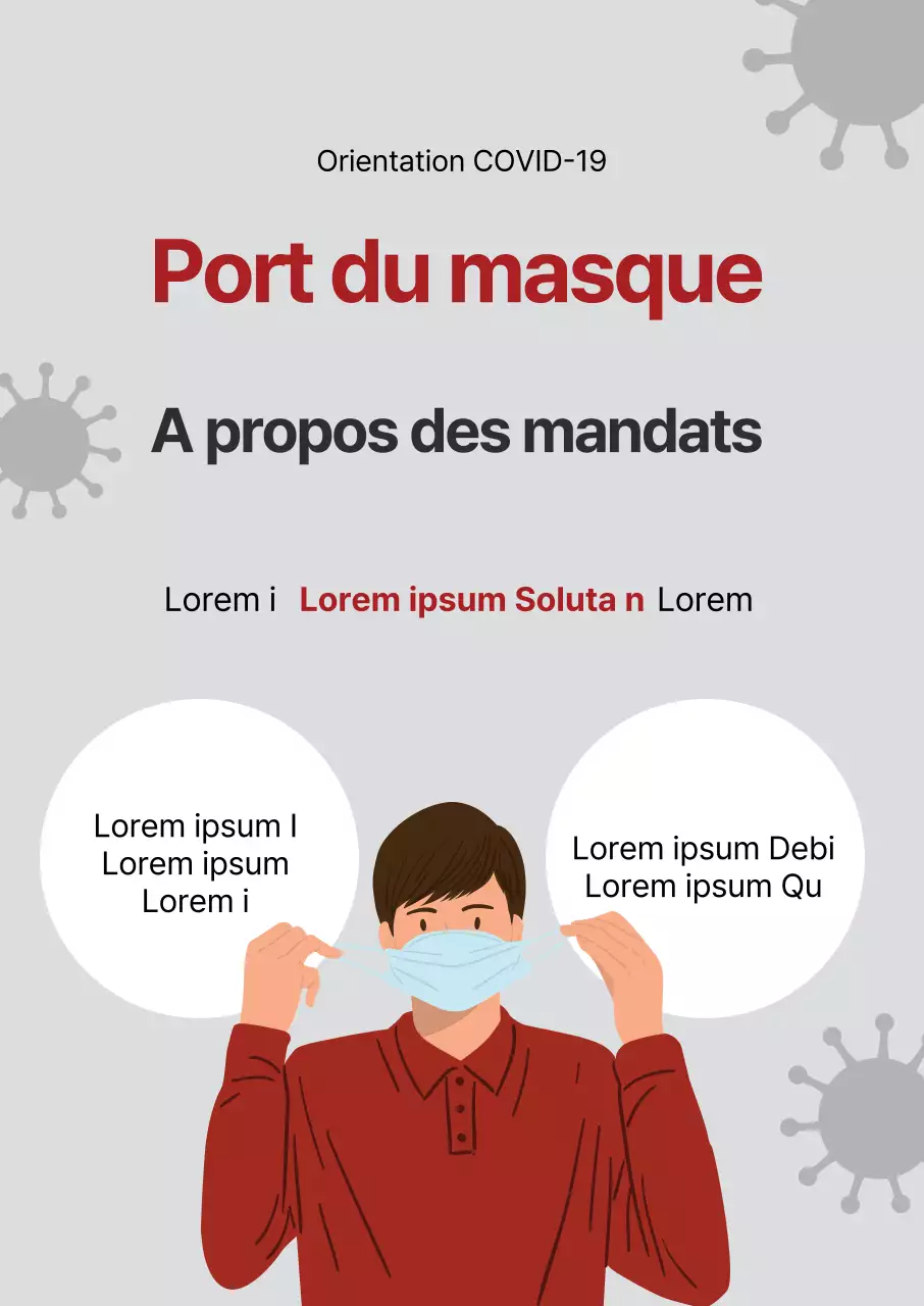 Comment porter un masque corona avec une illustration violet-gris ?