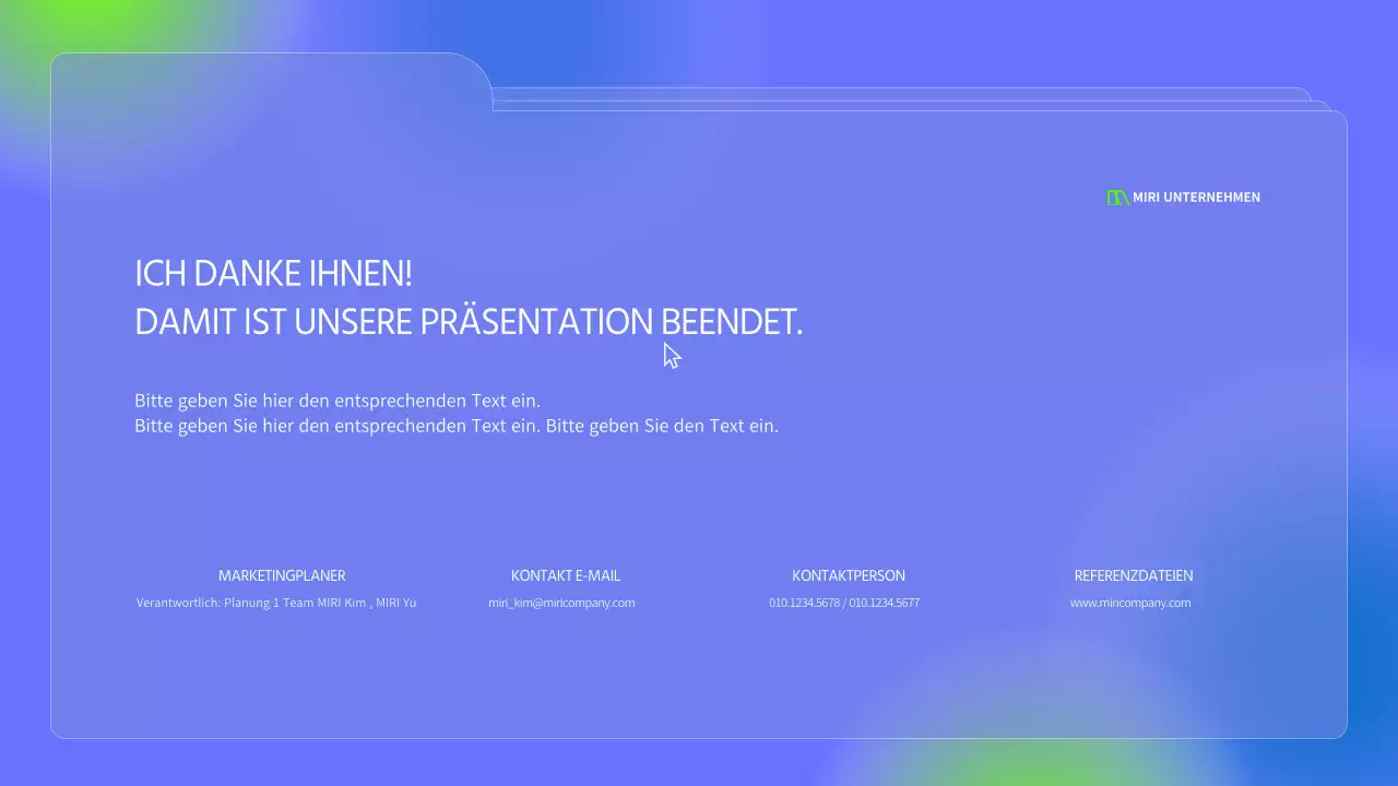 Einfache Mappen in Blau und fluoreszierenden Farben