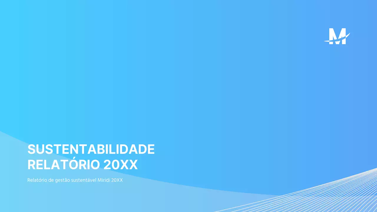 Apresentação do relatório de sustentabilidade ESG da empresa em azul claro ppt