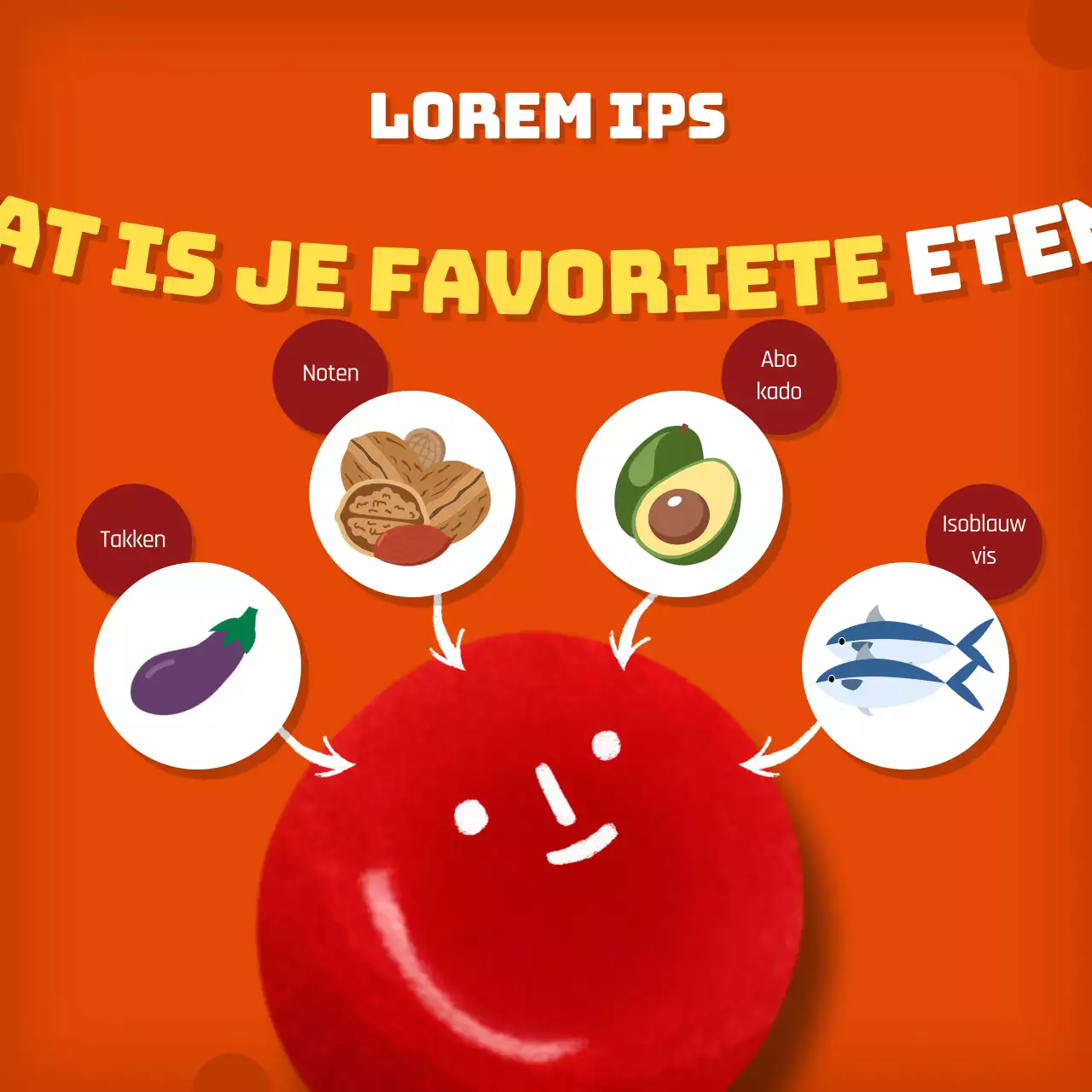 Leg je cholesterolinformatie uit in mooi oranje en rood