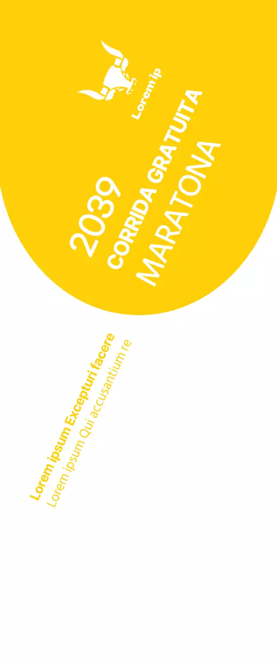 Estilo simples em amarelo e branco para informação e promoção da maratona