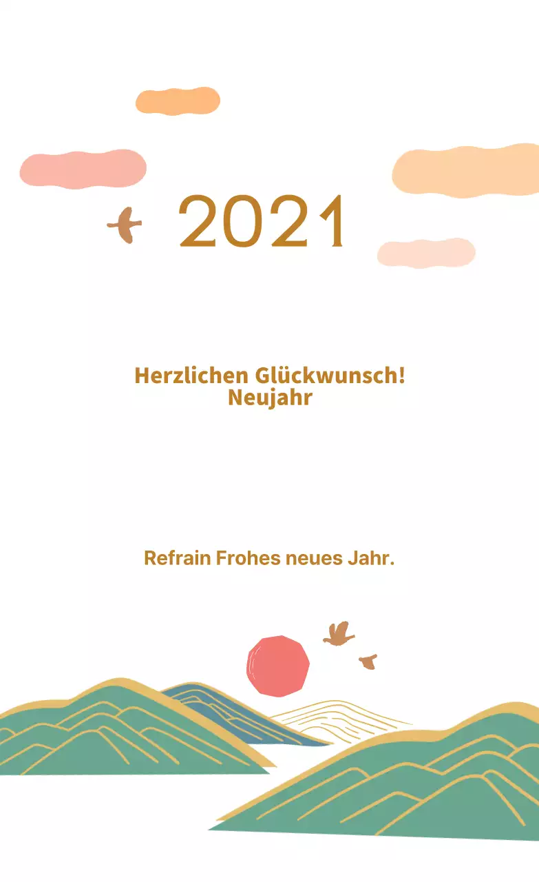 Brown Illustrations 2021 Neujahrsgrüße