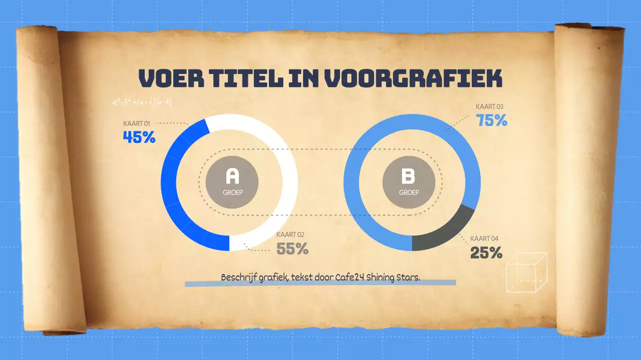 Infografieken met schattige blauwe educatieve donutgrafieken